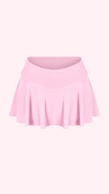 light pink pleated mini tennis skort