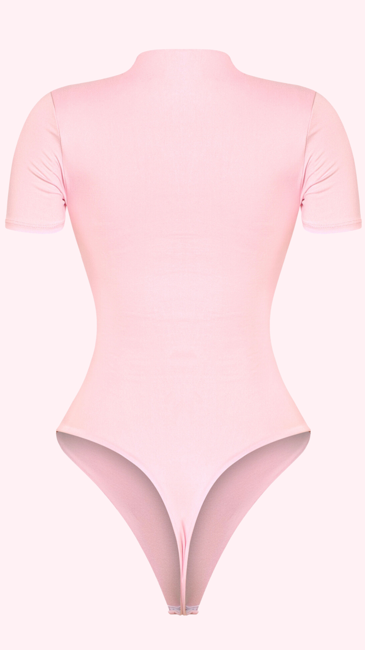 bubblegum pink dual layered mock neck skims dupe bodysuit