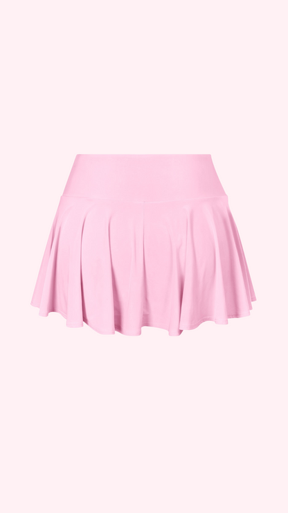 light pink pleated mini tennis skort